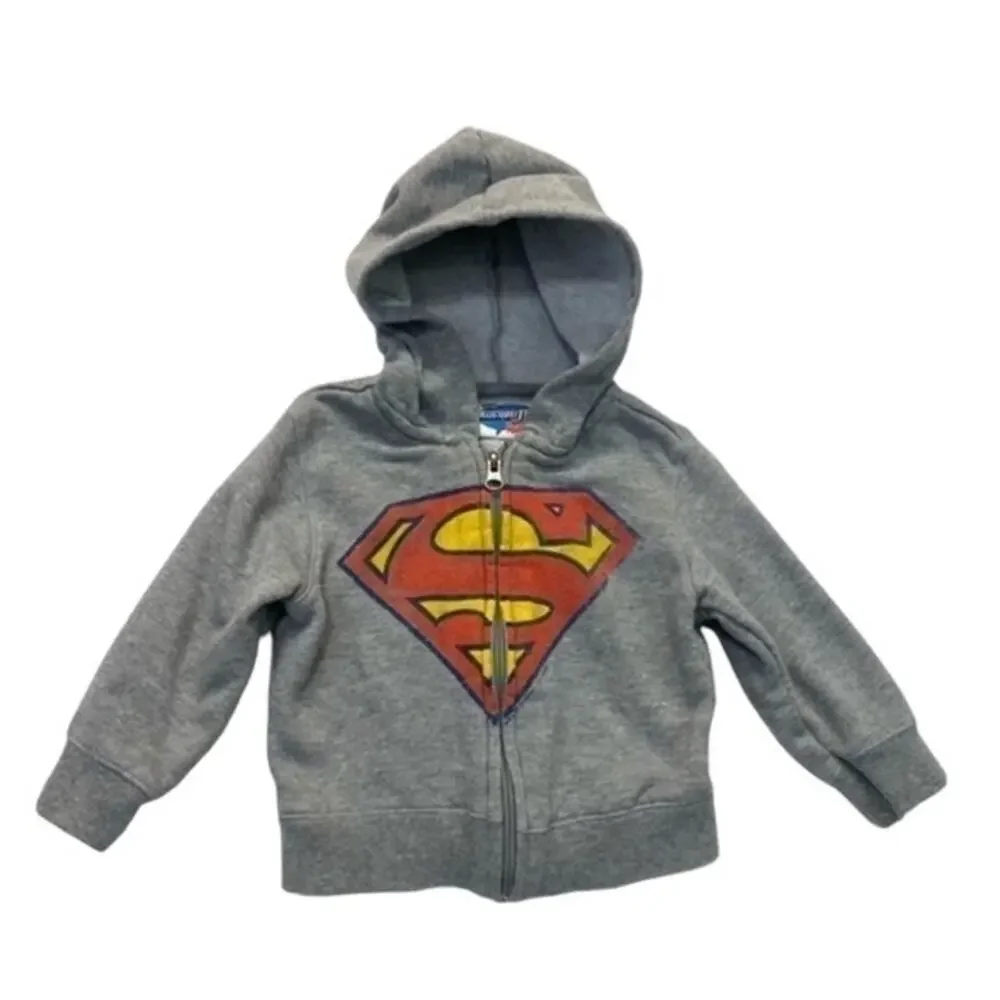 Old Navy Superman Hoodie Sweatshirt Baby Size 18-24 Months full zip